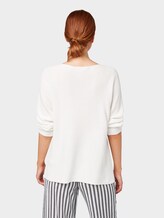 Jumper with striped structure - Women - Whisper White Jumper with striped structure - Women - Whisper White - 2 - TOM TAILOR