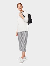 Jumper with striped structure - Women - Whisper White Jumper with striped structure - Women - Whisper White - 3 - TOM TAILOR