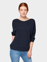 Pullover mit Streifenstruktur - Frauen - Sky Captain Blue Pullover mit Streifenstruktur - Frauen - Sky Captain Blue - 1 - TOM TAILOR