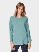 Pullover mit Streifenstruktur - Frauen - Mineral Stone Blue Pullover mit Streifenstruktur - Frauen - Mineral Stone Blue - 1 - TOM TAILOR