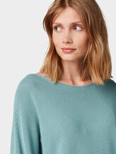 Pullover mit Streifenstruktur - Frauen - Mineral Stone Blue Pullover mit Streifenstruktur - Frauen - Mineral Stone Blue - 9 - TOM TAILOR