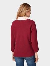 Pullover mit Streifenstruktur - Frauen - tile red Pullover mit Streifenstruktur - Frauen - tile red - 2 - TOM TAILOR
