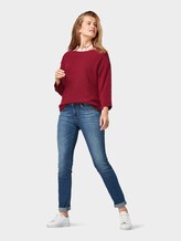 Pullover mit Streifenstruktur - Frauen - tile red Pullover mit Streifenstruktur - Frauen - tile red - 3 - TOM TAILOR