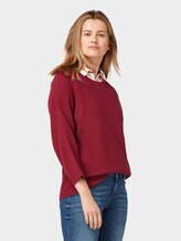 Pullover mit Streifenstruktur - Frauen - tile red Pullover mit Streifenstruktur - Frauen - tile red - 5 - TOM TAILOR