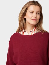 Pullover mit Streifenstruktur - Frauen - tile red Pullover mit Streifenstruktur - Frauen - tile red - 9 - TOM TAILOR