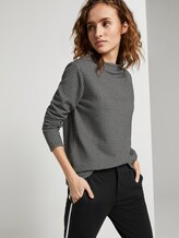 Sweatshirt with stand-up collar - Women - Houndstooth Sweatshirt with stand-up collar - Women - Houndstooth - 5 - TOM TAILOR Denim