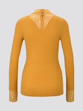 Long-sleeved shirt with lace insert - Women - Sunflower Long-sleeved shirt with lace insert - Women - Sunflower - 8 - TOM TAILOR Denim