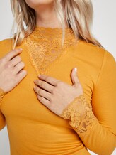 Long-sleeved shirt with lace insert - Women - Sunflower Long-sleeved shirt with lace insert - Women - Sunflower - 9 - TOM TAILOR Denim