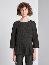 Sweatshirt mit Falten-Optik - Frauen - grey black structure Sweatshirt mit Falten-Optik - Frauen - grey black structure - 1 - TOM TAILOR