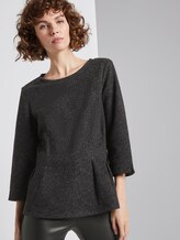 Sweatshirt mit Falten-Optik - Frauen - grey black structure Sweatshirt mit Falten-Optik - Frauen - grey black structure - 5 - TOM TAILOR