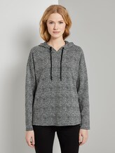karierter Hoodie - Frauen - black white glencheck karierter Hoodie - Frauen - black white glencheck - 1 - TOM TAILOR
