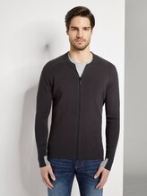 moderne College-Strickjacke - Männer - Dark Greyish Black moderne College-Strickjacke - Männer - Dark Greyish Black - 1 - TOM TAILOR