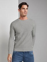 strukturierter Strickpullover - Männer - Light Soft Grey Melange strukturierter Strickpullover - Männer - Light Soft Grey Melange - 5 - TOM TAILOR