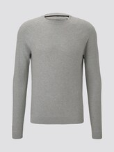 strukturierter Strickpullover - Männer - Light Soft Grey Melange strukturierter Strickpullover - Männer - Light Soft Grey Melange - 7 - TOM TAILOR