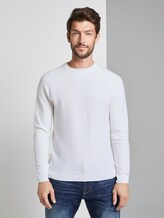 strukturierter Strickpullover - Männer - White strukturierter Strickpullover - Männer - White - 1 - TOM TAILOR
