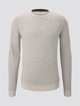 strukturierter Strickpullover - Männer - offwhite grey birdseye strukturierter Strickpullover - Männer - offwhite grey birdseye - 7 - TOM TAILOR