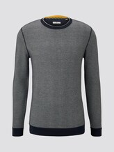 strukturierter Strickpullover - Männer - navy offwhite birdseye strukturierter Strickpullover - Männer - navy offwhite birdseye - 7 - TOM TAILOR