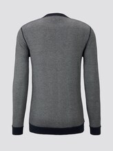 strukturierter Strickpullover - Männer - navy offwhite birdseye strukturierter Strickpullover - Männer - navy offwhite birdseye - 8 - TOM TAILOR