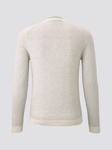 strukturierter Pullover - Männer - offwhite grey birdseye strukturierter Pullover - Männer - offwhite grey birdseye - 8 - TOM TAILOR