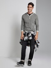 strukturierter Pullover - Männer - dark grey birdseye strukturierter Pullover - Männer - dark grey birdseye - 3 - TOM TAILOR