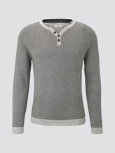 strukturierter Pullover - Männer - dark grey birdseye strukturierter Pullover - Männer - dark grey birdseye - 7 - TOM TAILOR