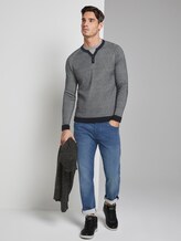 Trui met textuur - Mannen - navy offwhite birdseye Trui met textuur - Mannen - navy offwhite birdseye - 3 - TOM TAILOR