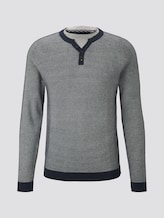 Trui met textuur - Mannen - navy offwhite birdseye Trui met textuur - Mannen - navy offwhite birdseye - 7 - TOM TAILOR