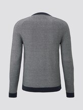Trui met textuur - Mannen - navy offwhite birdseye Trui met textuur - Mannen - navy offwhite birdseye - 8 - TOM TAILOR