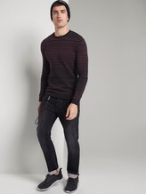 striped knitted pullover - Men - burgundy mouline colourflow striped knitted pullover - Men - burgundy mouline colourflow - 3 - TOM TAILOR