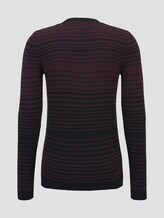 striped knitted pullover - Men - burgundy mouline colourflow striped knitted pullover - Men - burgundy mouline colourflow - 8 - TOM TAILOR