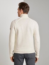 Knitted jumper with stand-up collar - Men - offwhite nep yarn Knitted jumper with stand-up collar - Men - offwhite nep yarn - 2 - TOM TAILOR