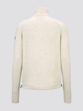 Knitted jumper with stand-up collar - Men - offwhite nep yarn Knitted jumper with stand-up collar - Men - offwhite nep yarn - 8 - TOM TAILOR