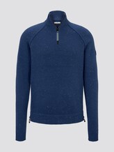 Strickpullover mit Stehkragen - Männer - dark blue nep yarn Strickpullover mit Stehkragen - Männer - dark blue nep yarn - 7 - TOM TAILOR