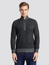 Strickpullover in Melange-Optik - Männer - Dark Greyish Black Strickpullover in Melange-Optik - Männer - Dark Greyish Black - 1 - TOM TAILOR