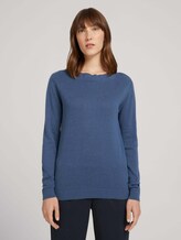 Pullover U-Boot-Ausschnitt - Frauen - Dark Denim Blue Pullover U-Boot-Ausschnitt - Frauen - Dark Denim Blue - 1 - TOM TAILOR