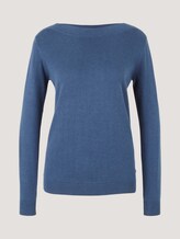 Pullover U-Boot-Ausschnitt - Frauen - Dark Denim Blue Pullover U-Boot-Ausschnitt - Frauen - Dark Denim Blue - 7 - TOM TAILOR