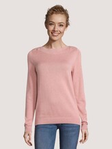Pullover U-Boot-Ausschnitt - Frauen - blush rose melange Pullover U-Boot-Ausschnitt - Frauen - blush rose melange - 1 - TOM TAILOR