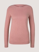 Pullover U-Boot-Ausschnitt - Frauen - blush rose melange Pullover U-Boot-Ausschnitt - Frauen - blush rose melange - 7 - TOM TAILOR