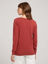 Pullover U-Boot-Ausschnitt - Frauen - dark maroon red melange Pullover U-Boot-Ausschnitt - Frauen - dark maroon red melange - 2 - TOM TAILOR
