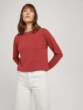 Pullover U-Boot-Ausschnitt - Frauen - dark maroon red melange Pullover U-Boot-Ausschnitt - Frauen - dark maroon red melange - 5 - TOM TAILOR