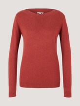 Pullover U-Boot-Ausschnitt - Frauen - dark maroon red melange Pullover U-Boot-Ausschnitt - Frauen - dark maroon red melange - 7 - TOM TAILOR