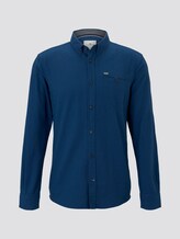 TOM TAILOR Herren Hemd mit Brusttasche, blau, unifarben, Gr.XL