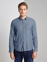 patterned shirt - Men - blue white dobby patterned shirt - Men - blue white dobby - 1 - TOM TAILOR