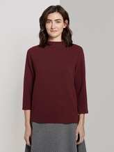 Jacquard-Pullover mit Stehkragen - Frauen - Deep Burgundy Red Jacquard-Pullover mit Stehkragen - Frauen - Deep Burgundy Red - 1 - TOM TAILOR