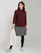 Jacquard-Pullover mit Stehkragen - Frauen - Deep Burgundy Red Jacquard-Pullover mit Stehkragen - Frauen - Deep Burgundy Red - 3 - TOM TAILOR