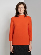 Jacquard-Pullover mit Stehkragen - Frauen - knockout orange Jacquard-Pullover mit Stehkragen - Frauen - knockout orange - 1 - TOM TAILOR