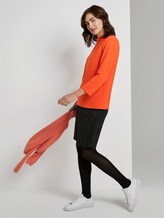 Jacquard-Pullover mit Stehkragen - Frauen - knockout orange Jacquard-Pullover mit Stehkragen - Frauen - knockout orange - 3 - TOM TAILOR