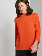 Jacquard-Pullover mit Stehkragen - Frauen - knockout orange Jacquard-Pullover mit Stehkragen - Frauen - knockout orange - 5 - TOM TAILOR