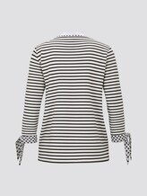 Langarmshirt mit Knotendetails - Frauen - black white stripe Langarmshirt mit Knotendetails - Frauen - black white stripe - 8 - TOM TAILOR