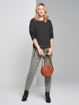 Long-sleeved shirt with drawstring - Women - black dotted fabric Long-sleeved shirt with drawstring - Women - black dotted fabric - 3 - TOM TAILOR